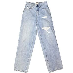 Chelsea & Violet‎ Distressed Jeans High Waist Wide Leg Denim Light Wash 10